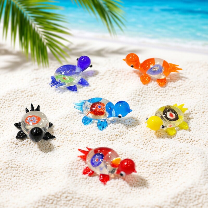 Marine Aquarium Japan - Patung Kura-Kura Kaca Mini Buatan Tangan