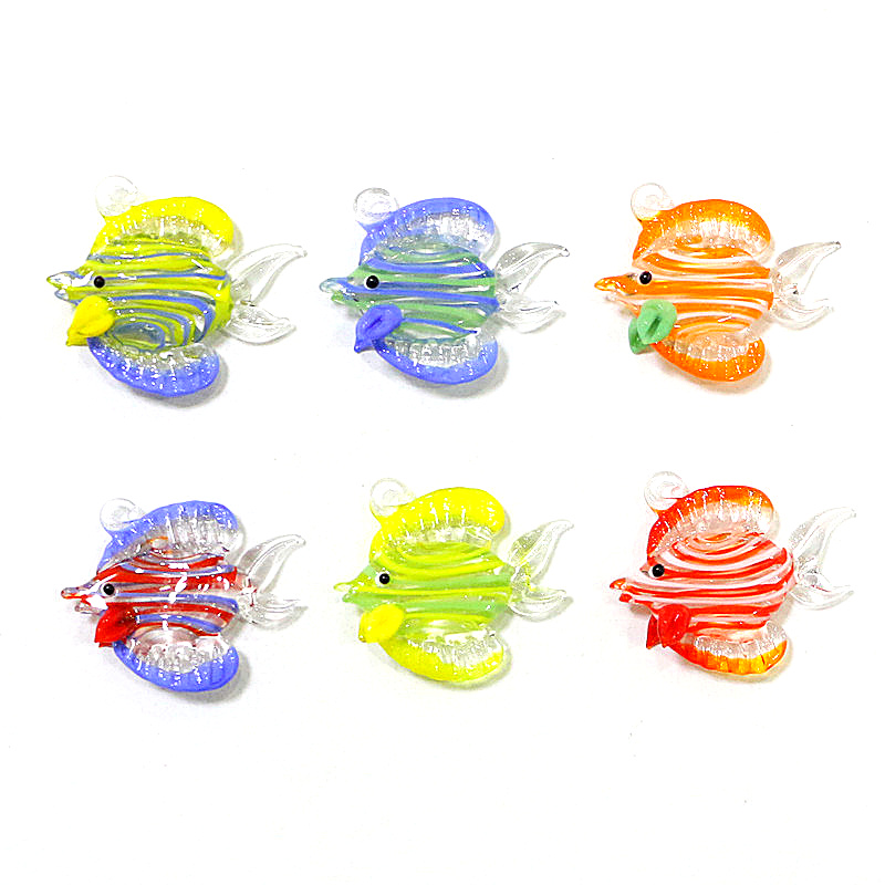 Marine Aquarium Decorations - 2 kotak kaca liontin kecil ikan