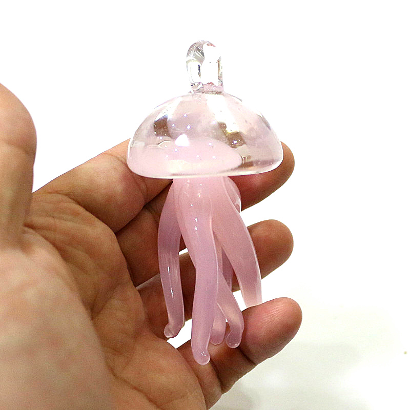Marine Aquarium Decorations - Pink Ubur-ubur Kaca Liontin Lucu Hewan