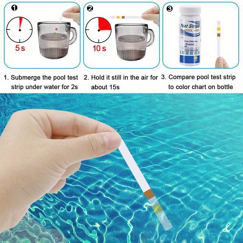 Strip Tes PH Klorin SPA Kolam  - Marine Aquarium Bacteria ulasan dan harga