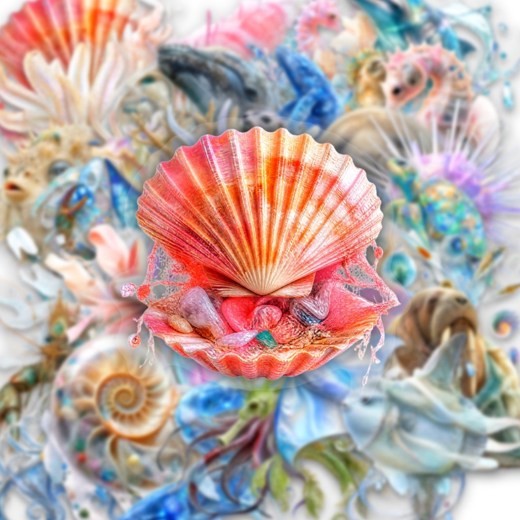 50Pcs Stiker Kehidupan Laut Kr - Marine Aquarium Decorations ulasan dan harga